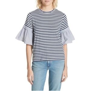 Clu Ruffle Sleeve Stripe Tee